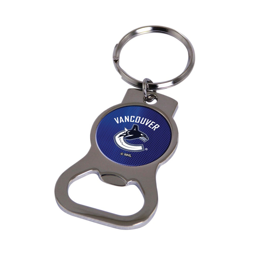 NHL Vancouver Canucks Silver-tone Bottle Opener Key Ring by Rico Industries QGC6385