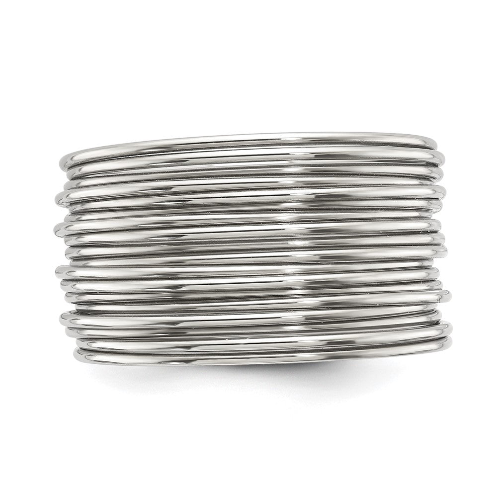 Chisel Stainless Steel Polished Multi-Wire Ring Size - 10