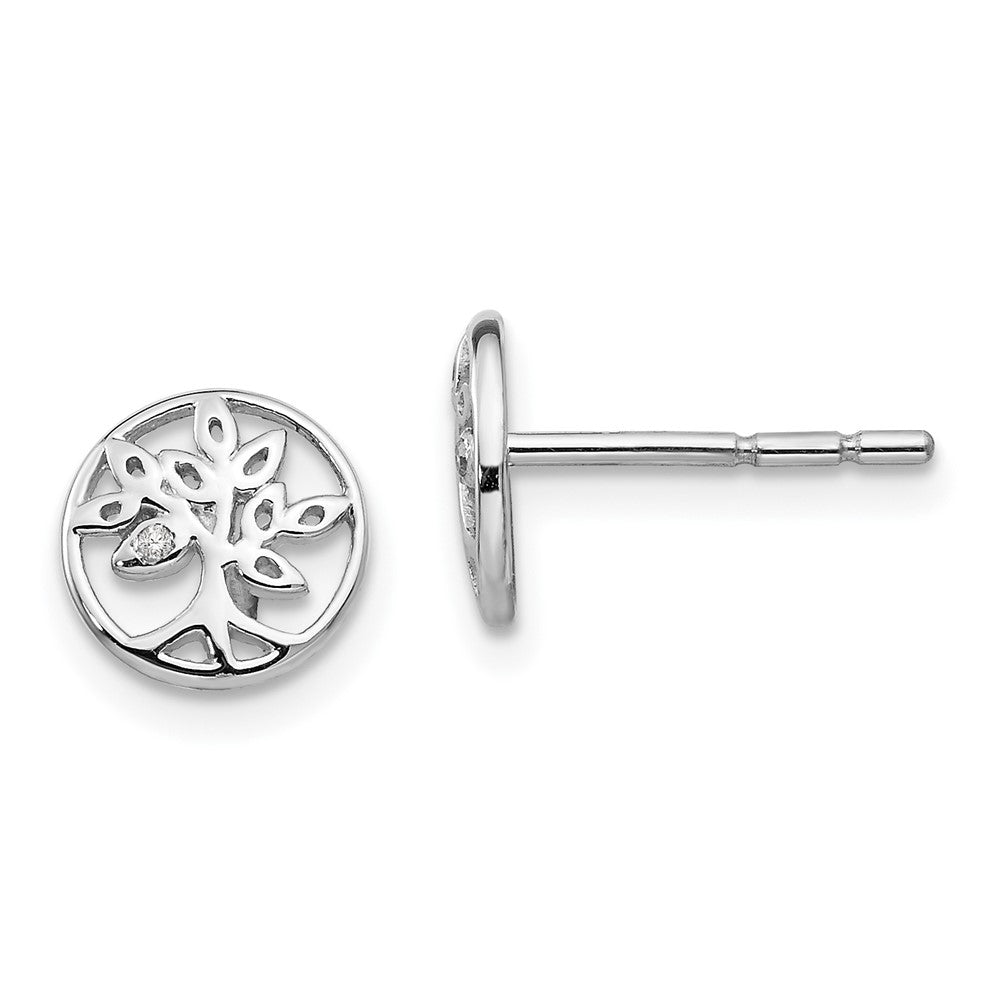 Sterling Silver Rhodium-plated Celtic Dangle Earrings