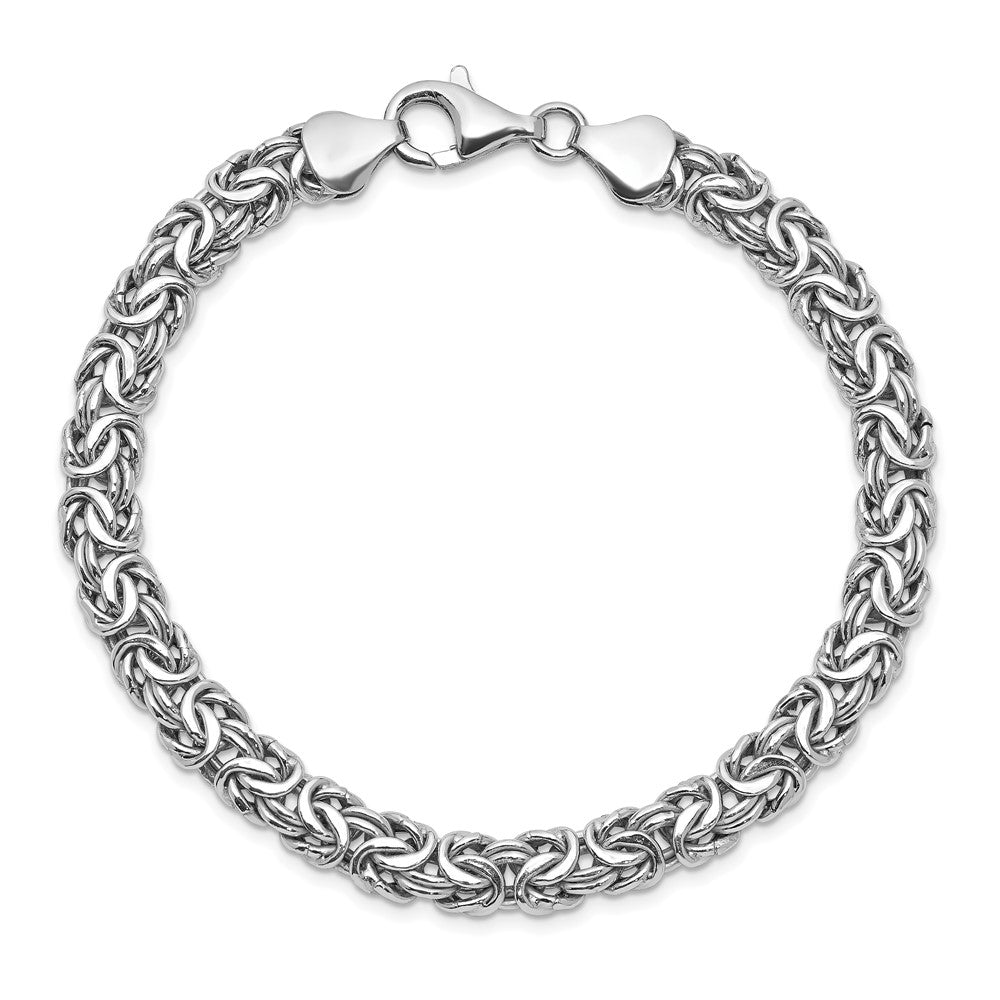 Sterling Silver Rhodium-plated Fancy Bracelet 7.5  inches