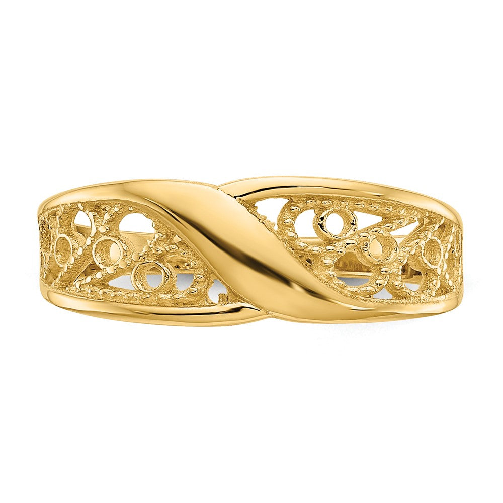 14k Polished Filigree Ring Size 6