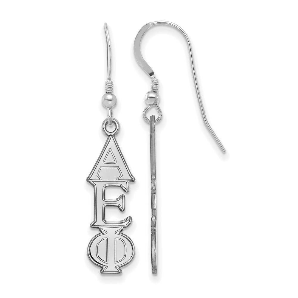 Sterling Silver LogoArt Official Licensed Greek Sororities Alpha Epsilon Phi Dangle Medium Earrings