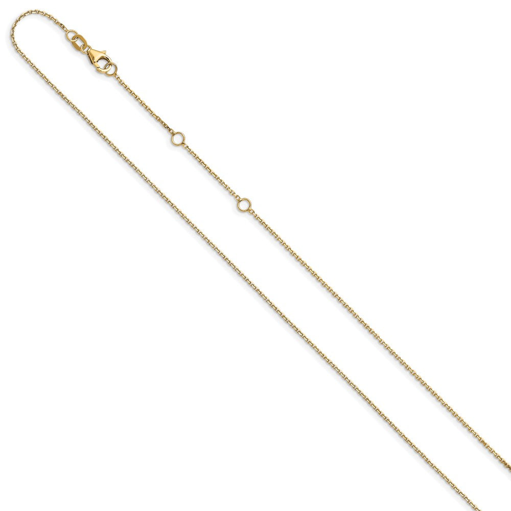 10k Yellow Gold 1.05mm D/C Cable 2in+2in Adjustable Chain