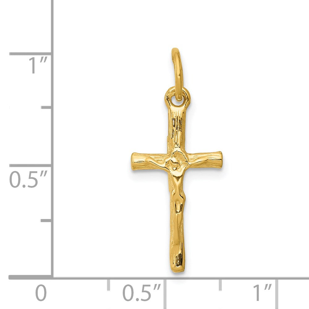 14k Crucifix Charm Yellow Gold