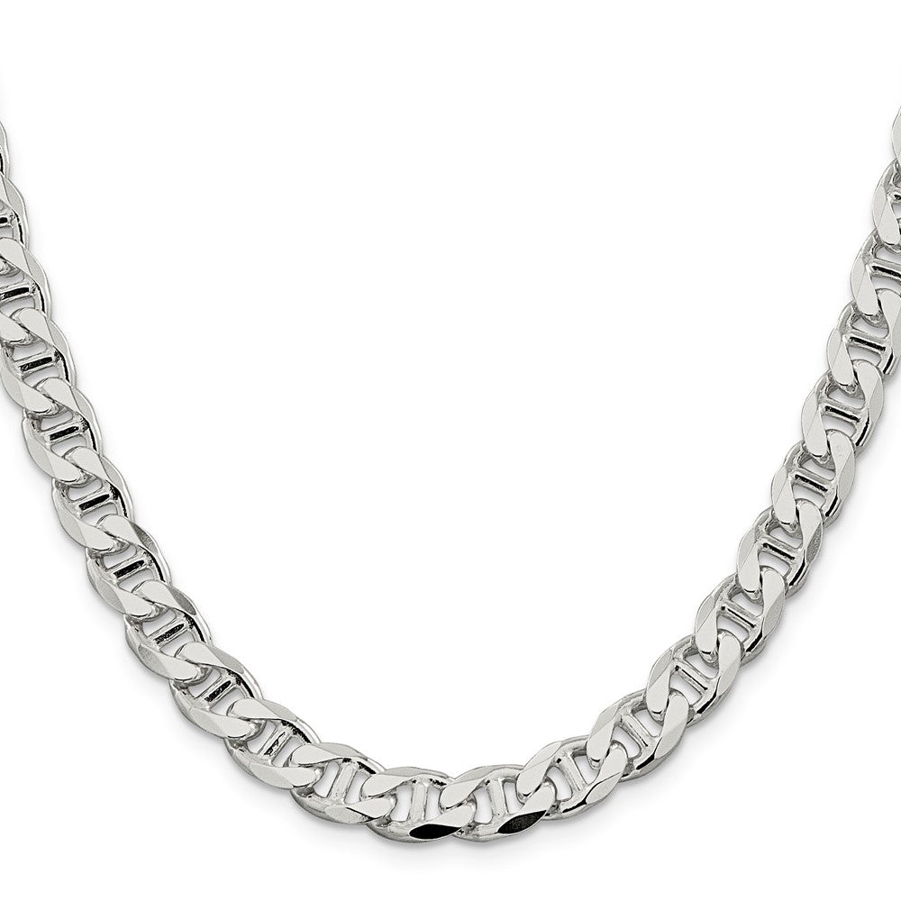 Sterling Silver 8.25mm D/C Flat Anchor Curb Chain 22 Inches