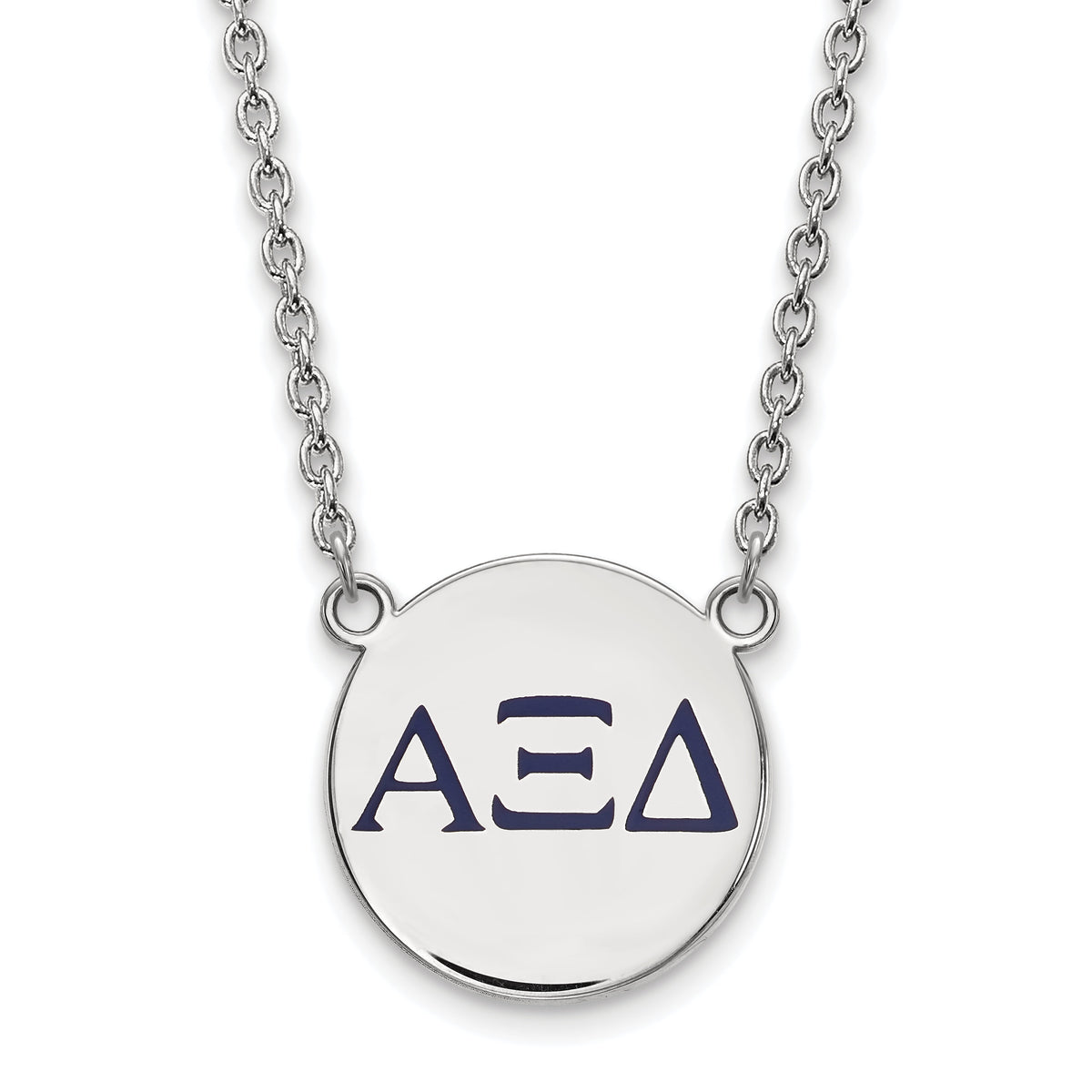 Sterling Silver 18in Official Licensed Greek Sororities Alpha Xi Delta (???) Small Enamel Pendant w/Necklace