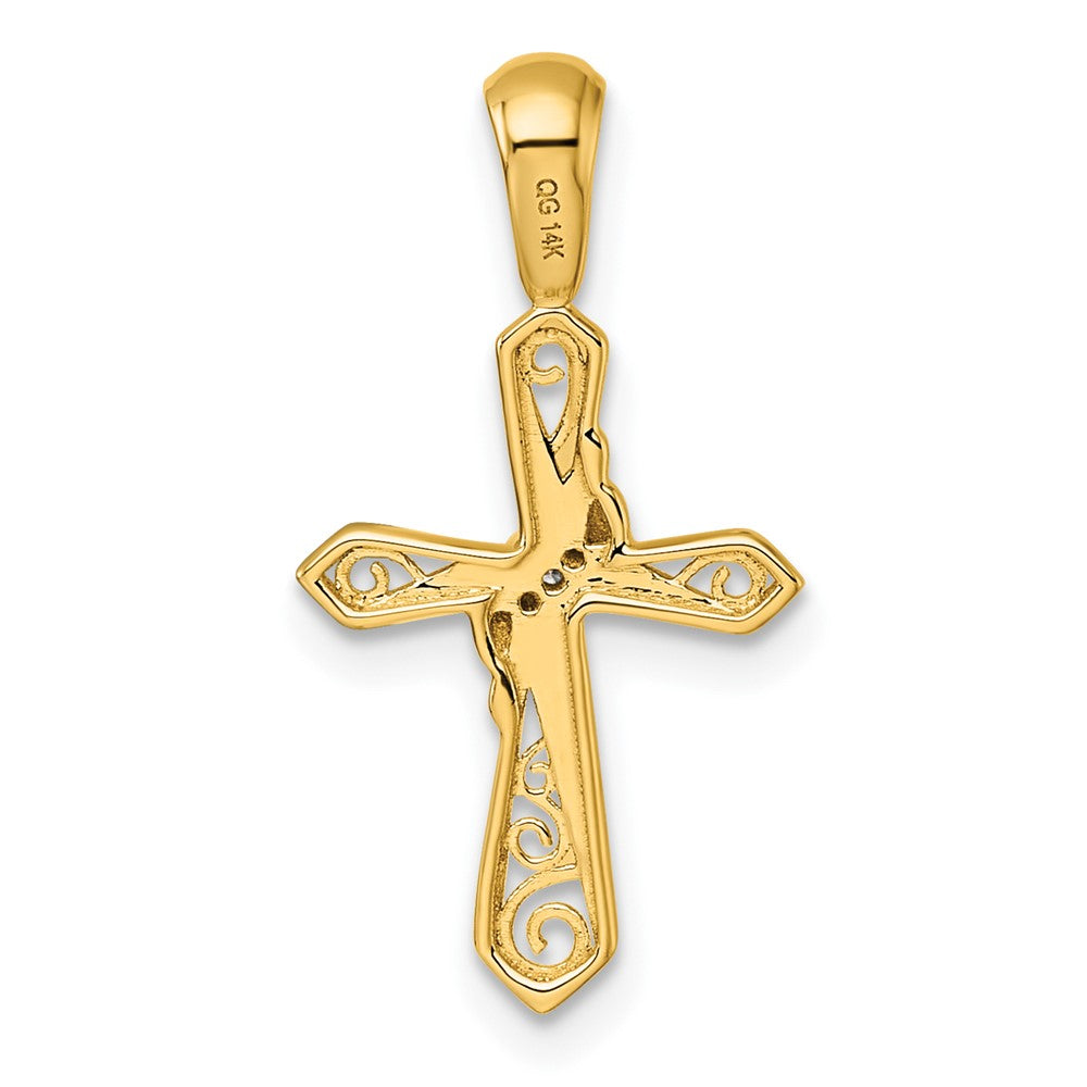 14k Diamond Cross Pendant