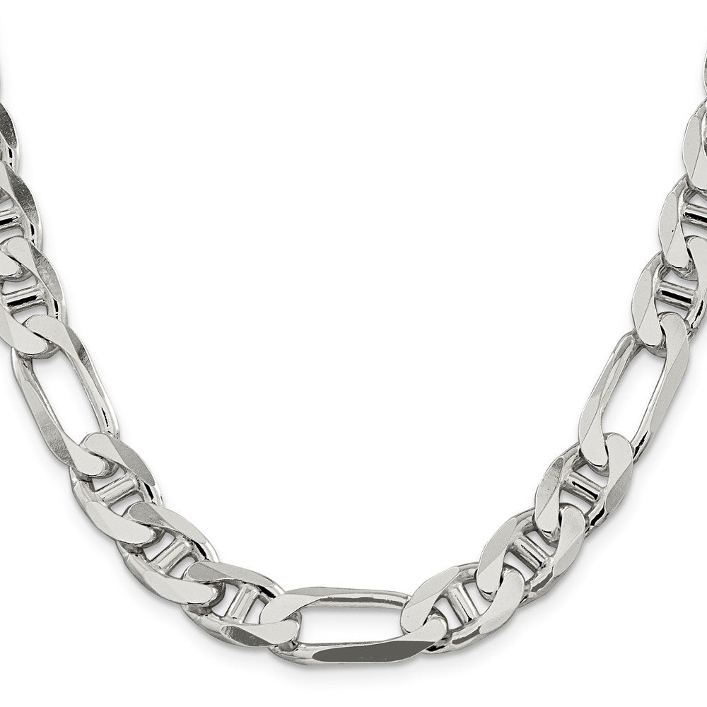Sterling Silver 10.65mm Figaro Anchor Chain 24 Inches