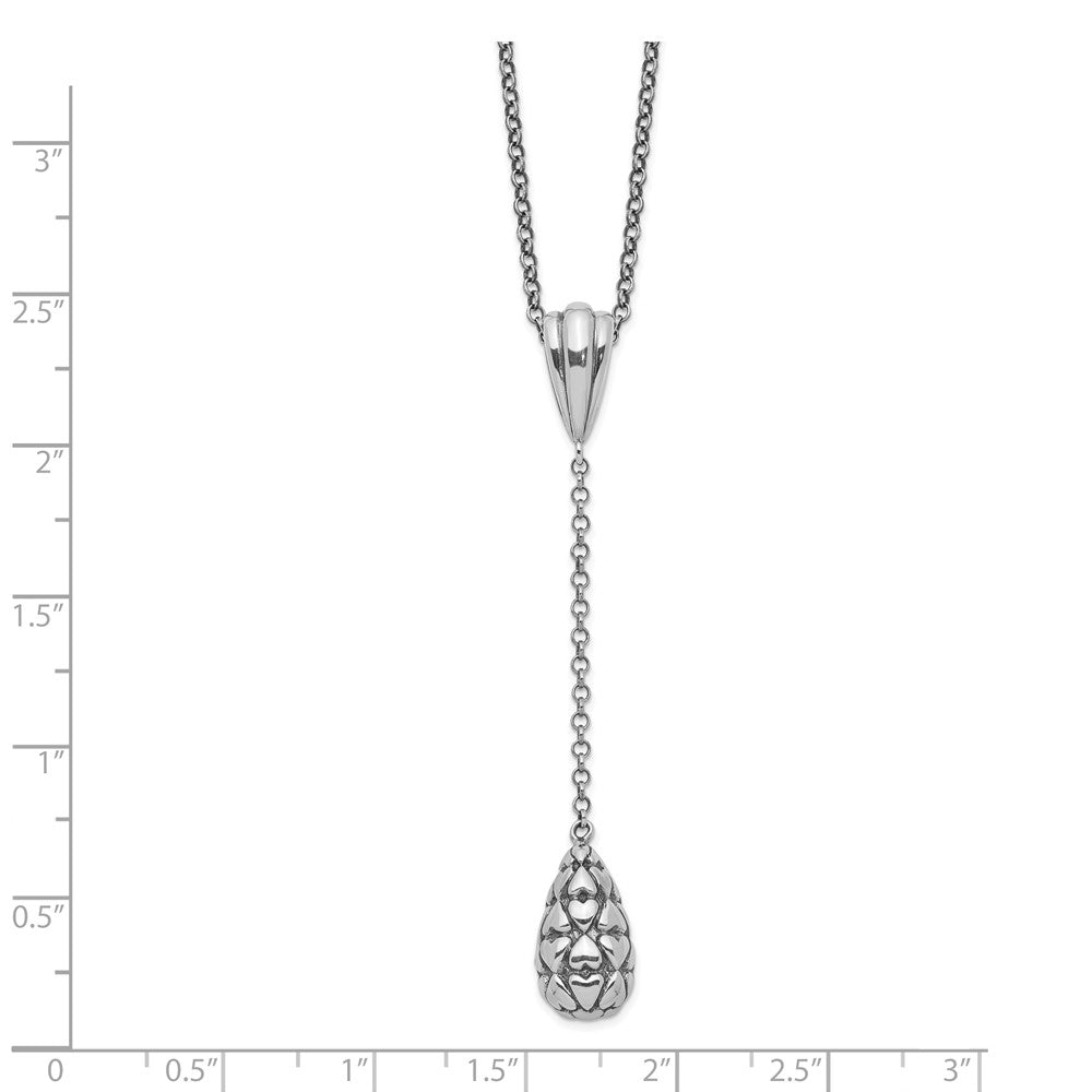 Sterling Silver Hearts Dangle Necklace w/2in ext.