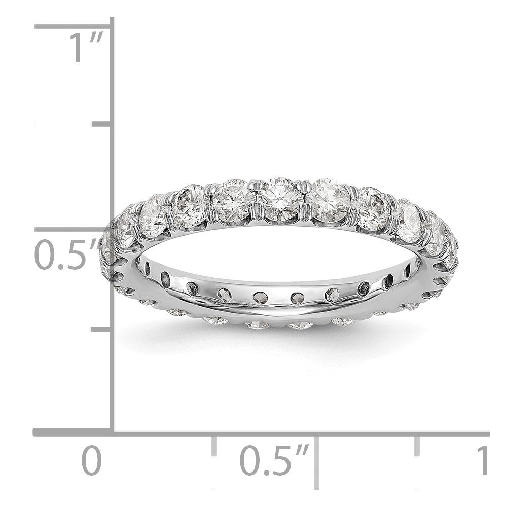 14k White Gold 2 carat Lab Grown Diamond VS/SI+ G+ Size 5 Shared Prong Eternity Band