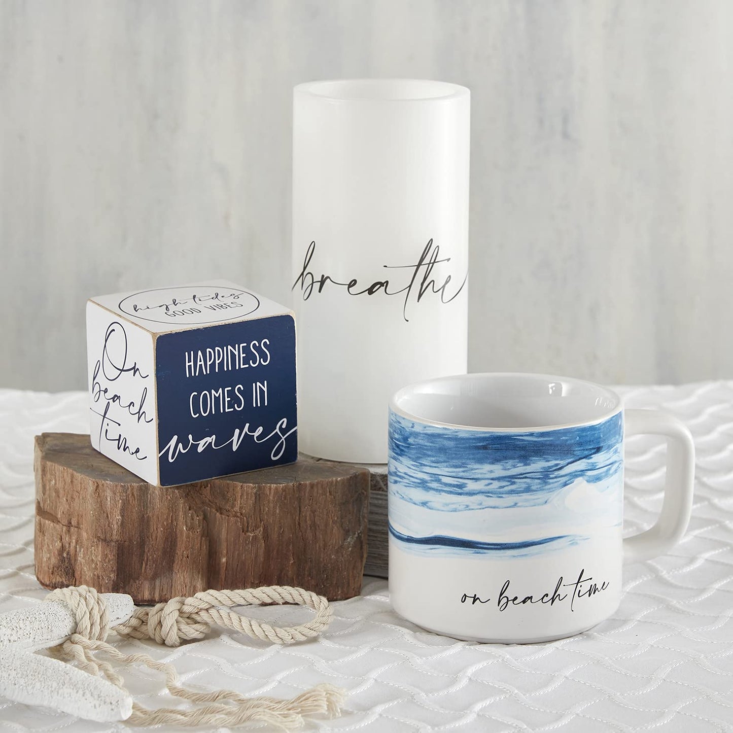 On Beach Time Coastal 14 ounce Stackable Mug