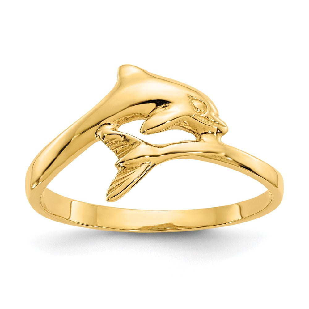 10k Yellow Gold Dolphin Ring Size 6