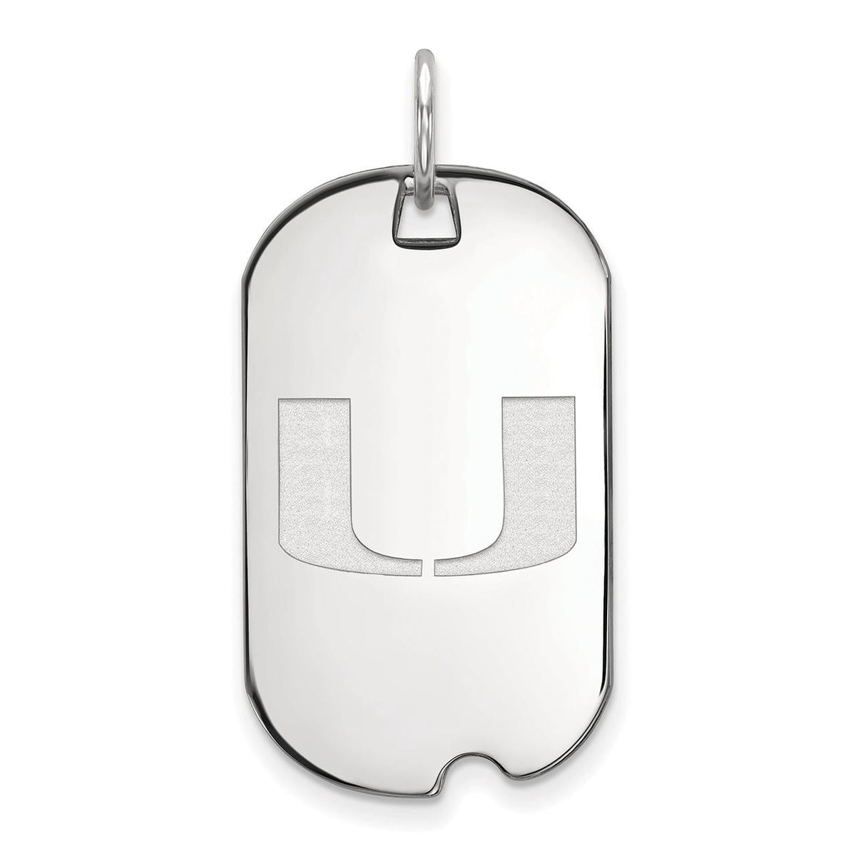 Women's Miami Hurricanes Sterling Silver Small Dog Tag