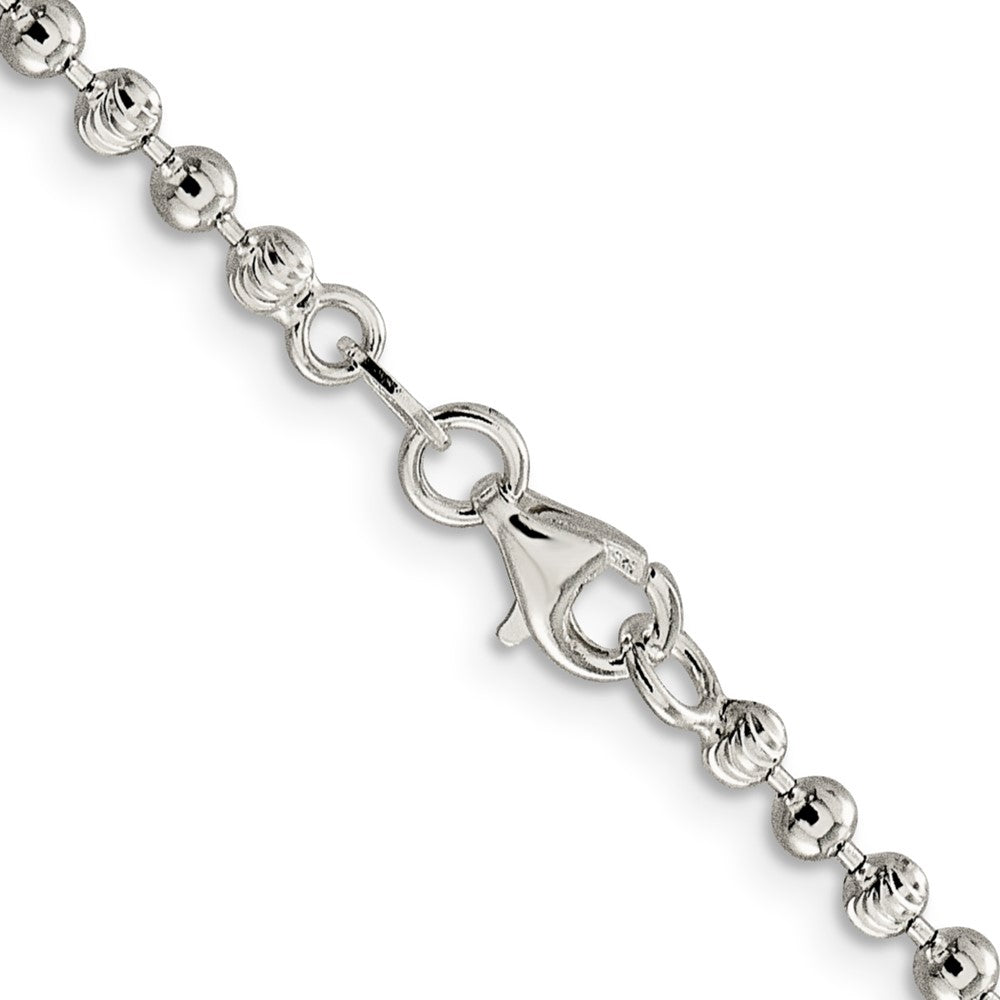 Sterling Silver 3mm Fancy Beaded Chain 24 Inches