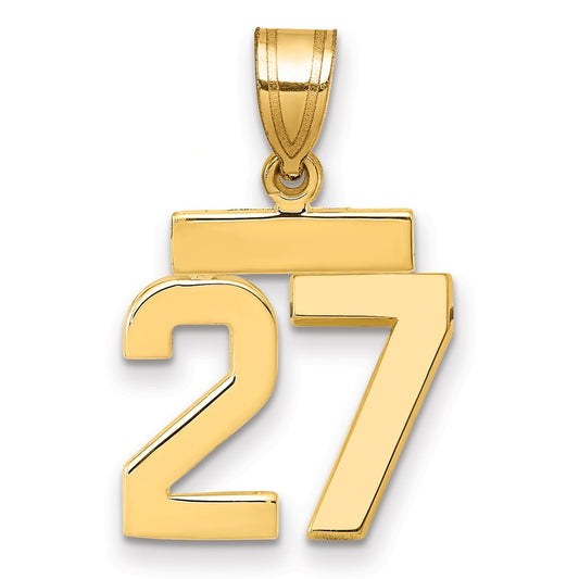 10k Small Polished Number 27 Charm