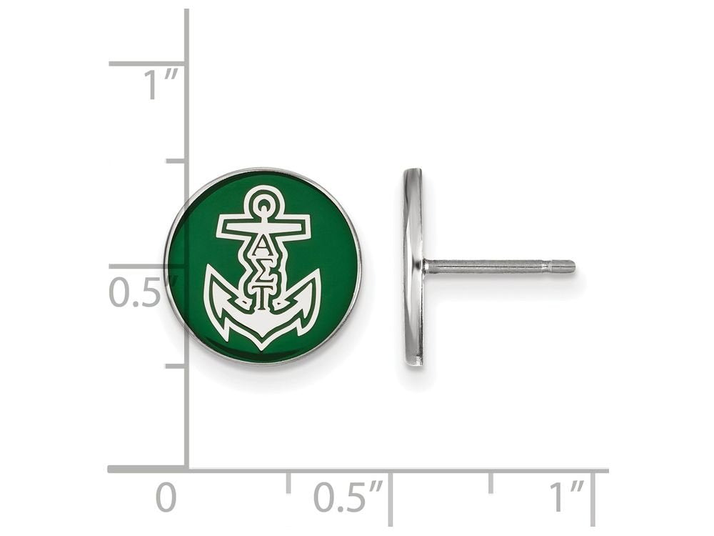 Sterling Silver Official Licensed Greek Sororities Alpha Sigma Tau (???) Enameled Post Earrings