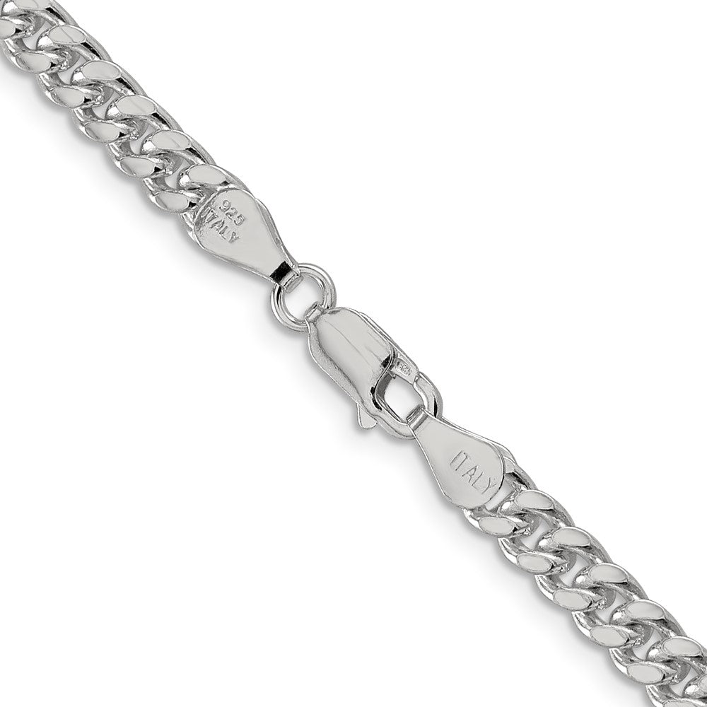 Sterling Silver 5mm Domed w/ Side D/C Curb Chain 24 Inches