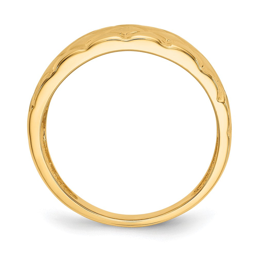 14K Marquise Pattern Dome Ring Size 7
