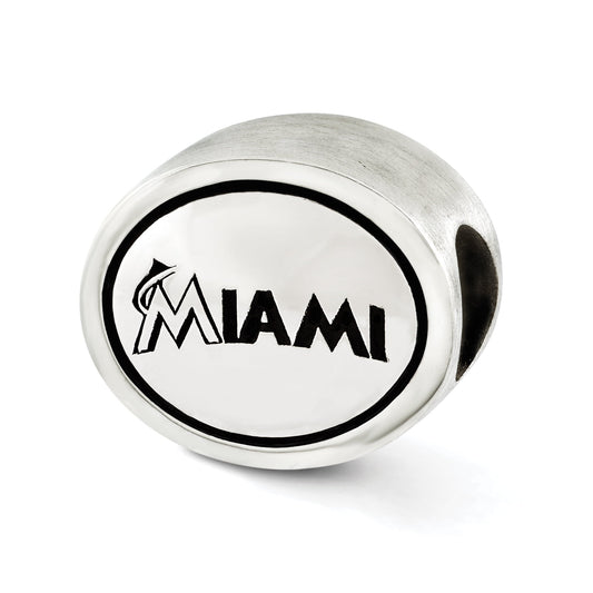 Sterling Silver MLB Siskiyou Buckle Antiqued Miami Marlins Bead