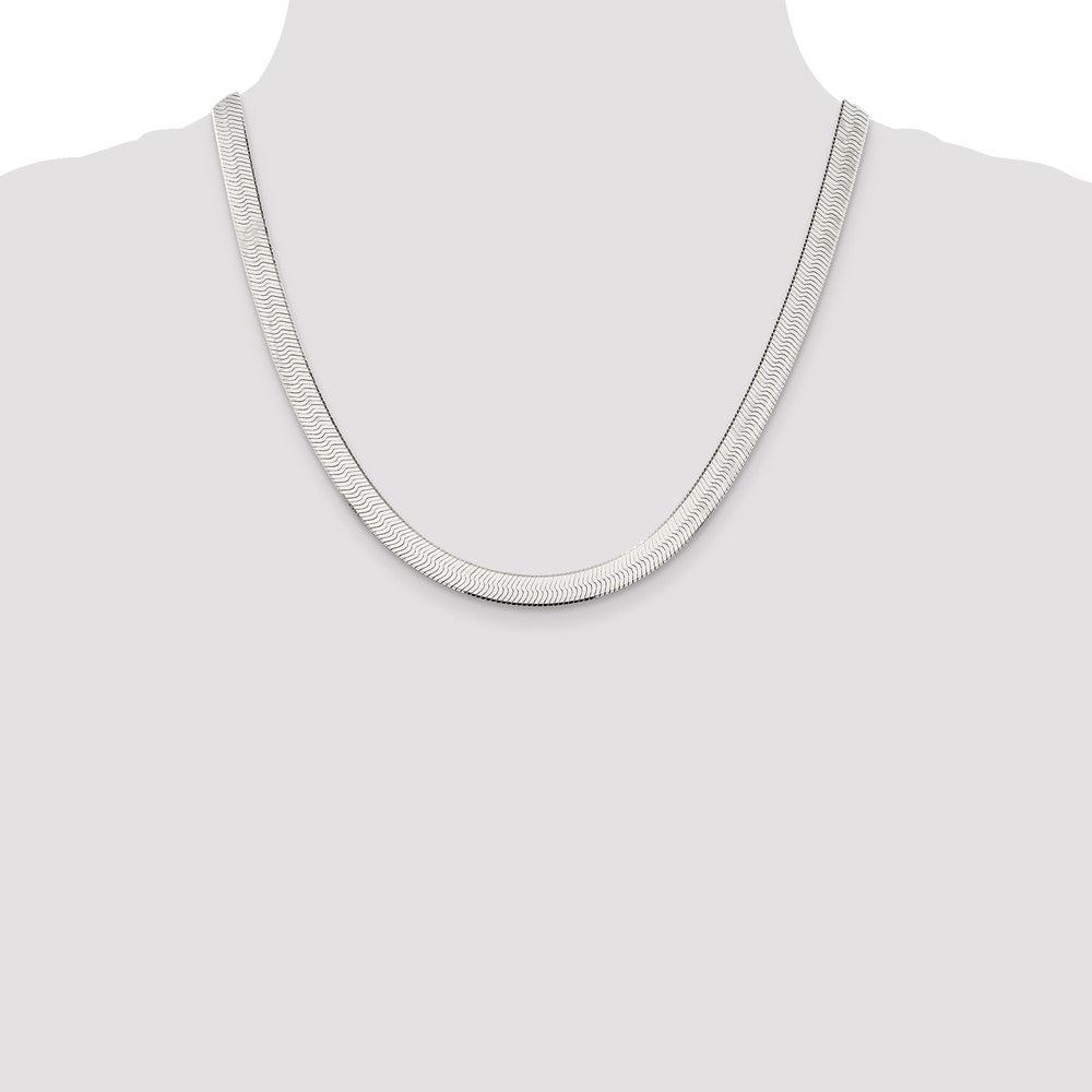 Sterling Silver 7.3mm Magic Herringbone Chain 20 Inches