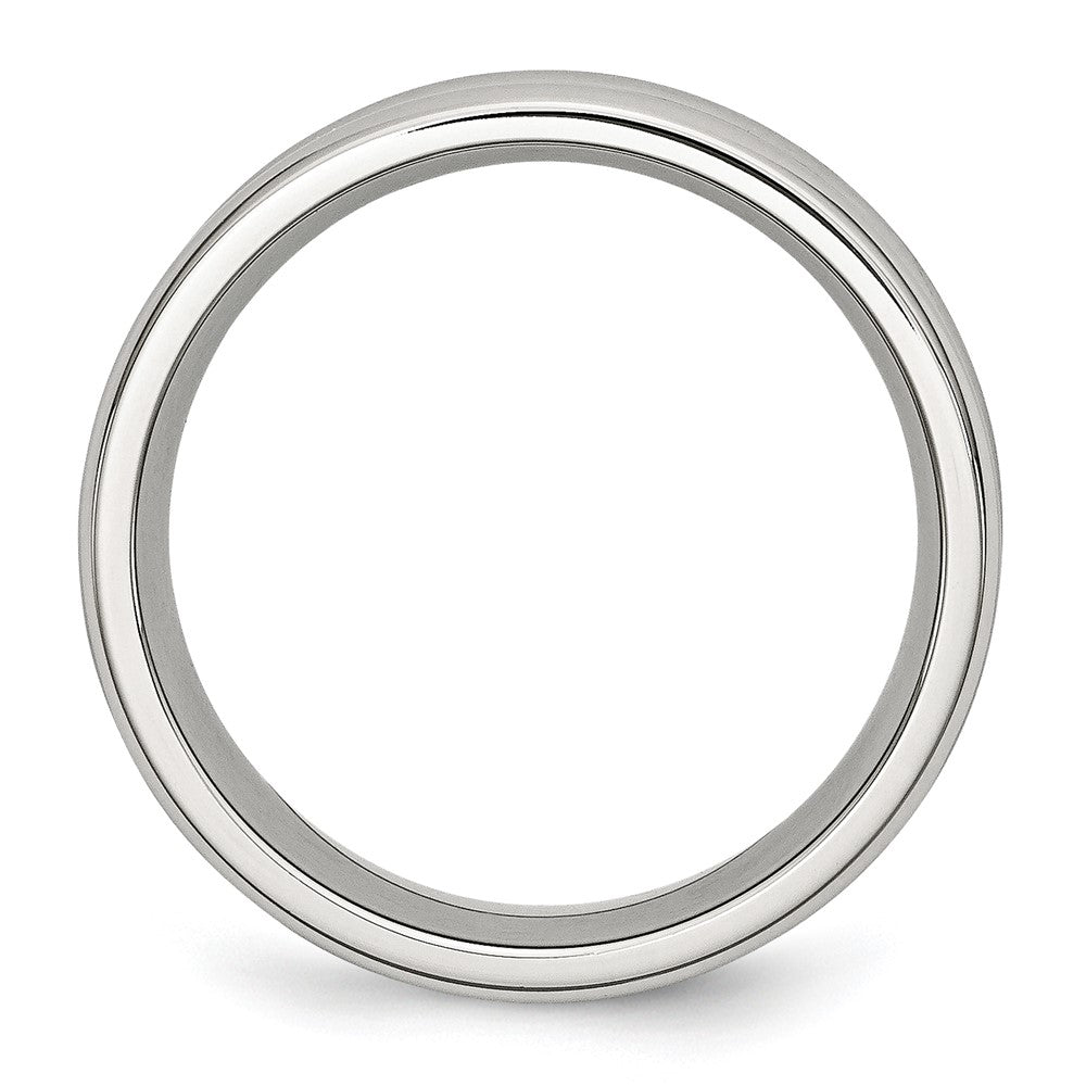 Stainless Steel Polished w/ Black Carbon Fiber Inlay 8mm Band Size - 11