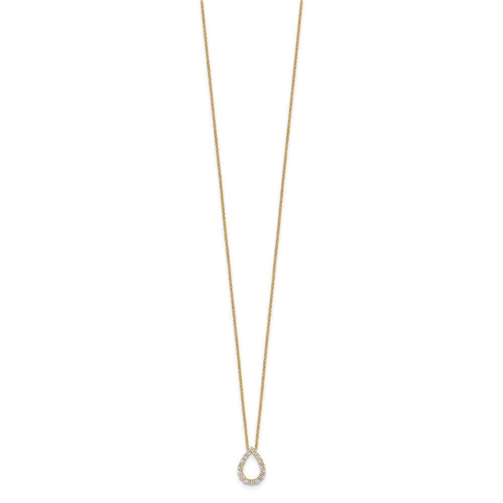 True Origin 14k 1/3 carat Lab Created Diamond VS DEF 18 inch Fancy Teardrop Necklace