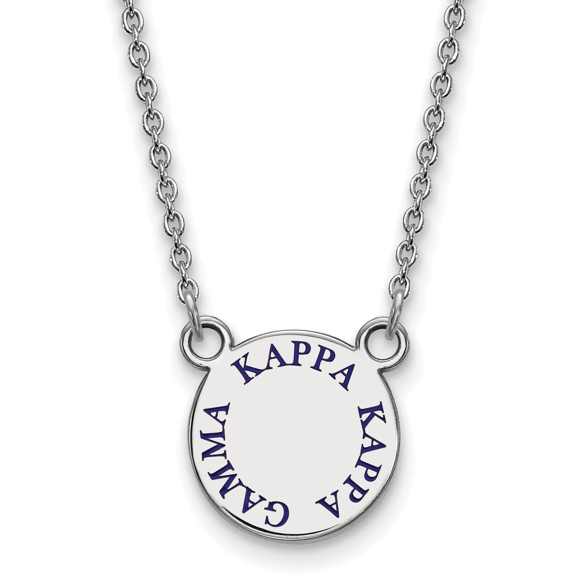 Sterling Silver 18in Official Licensed Greek Sororities Kappa Kappa Gamma (???) XS Enamel Pendant w/Necklace