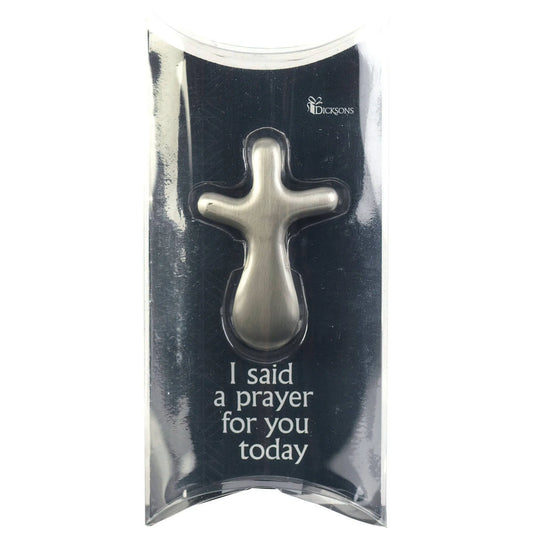 I Said A Prayer For You Today Silver Tone 2 inch Zinc Alloy Metal Palm Cross