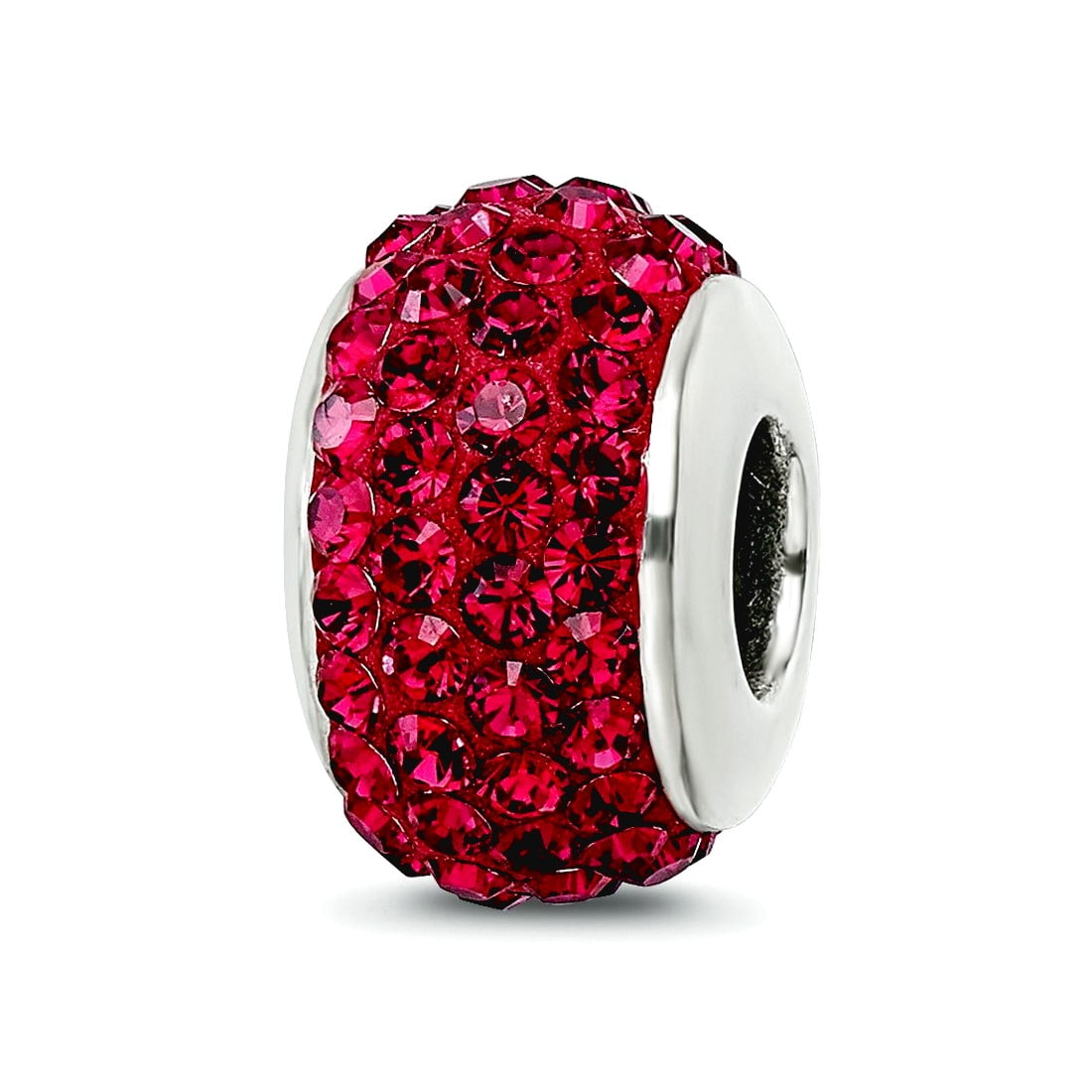 Sterling Silver Reflections Maroon Full Preciosa Crystal Bead