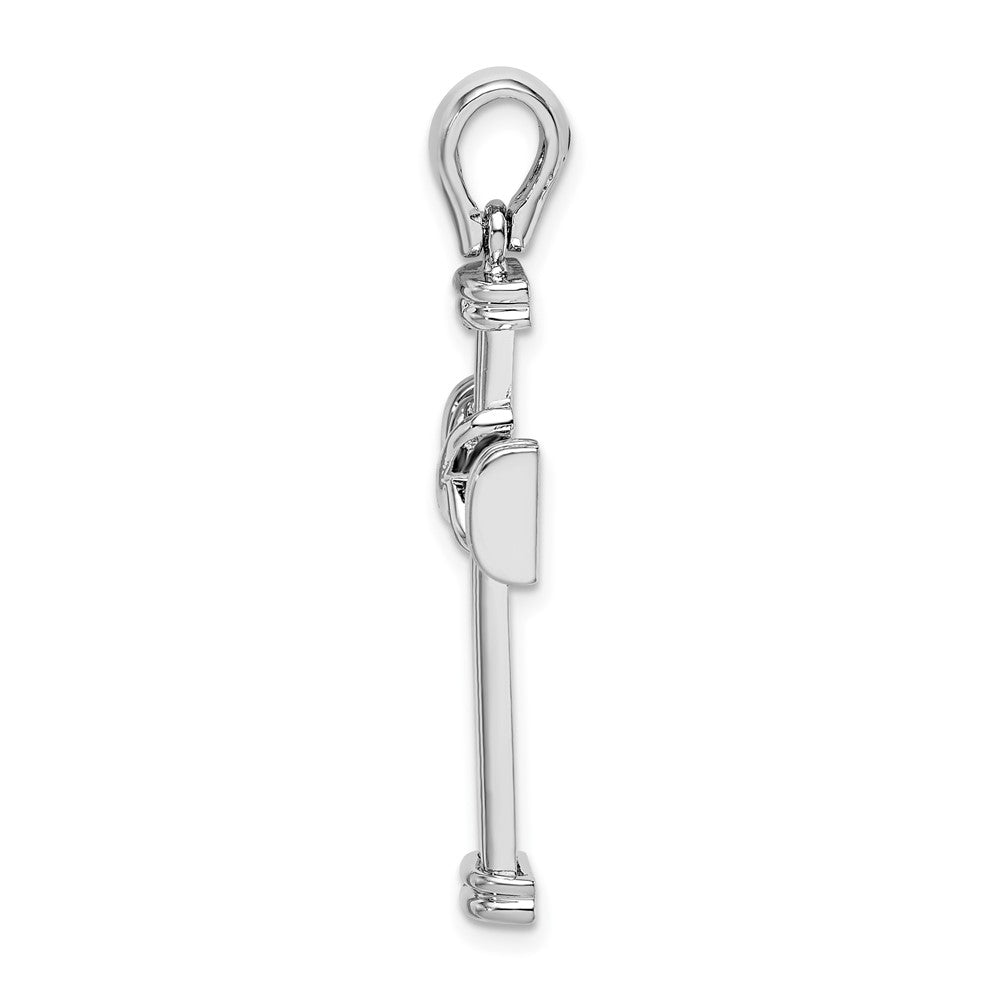 De-Ani Sterling Silver Rhodium-Plated with Endcaps and X Latin Cross Pendant