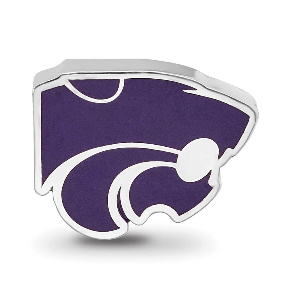 Sterling Silver Kansas State University Enameled Logo Bead Charm