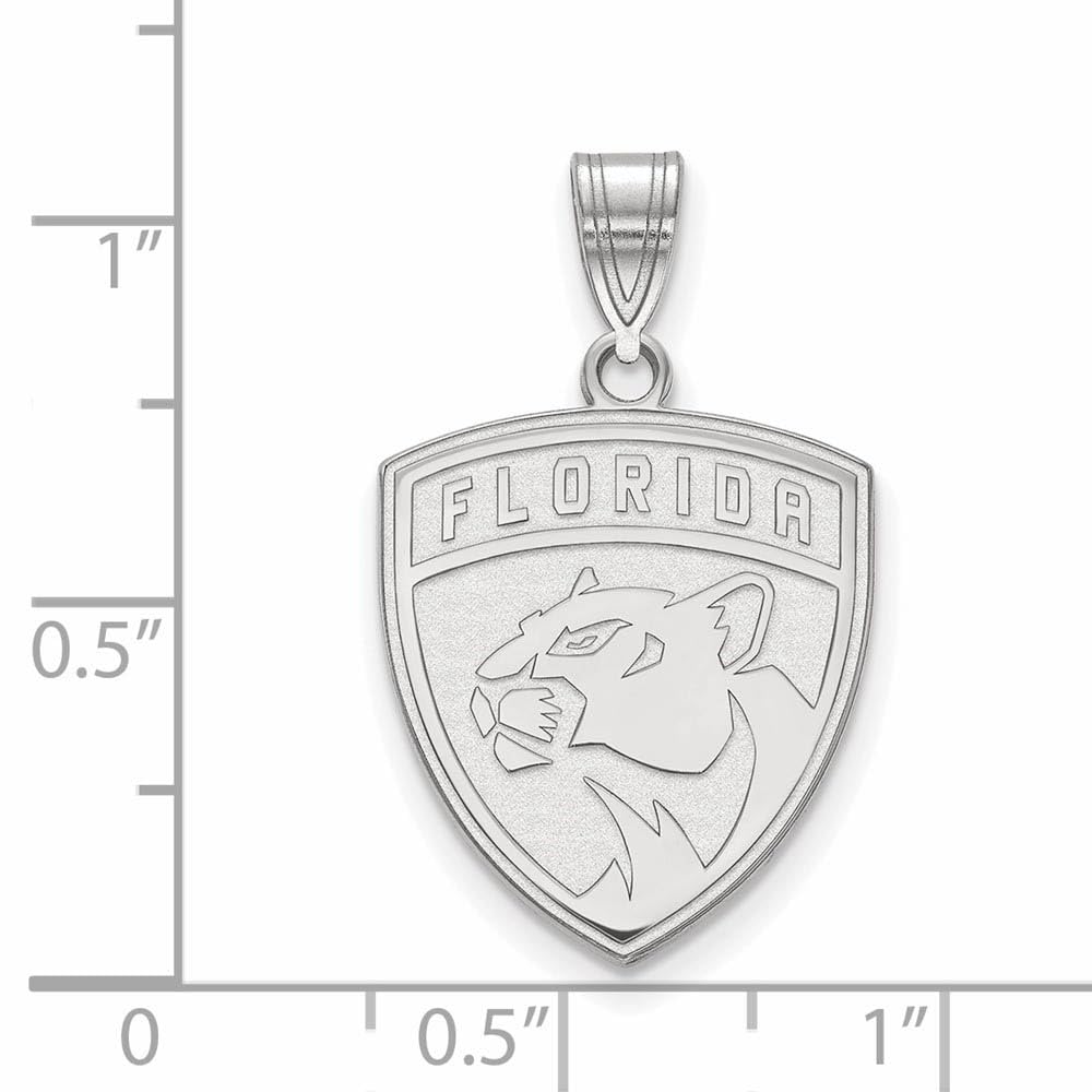 LogoArt NHL Florida Panthers Sterling Silver Large Pendant
