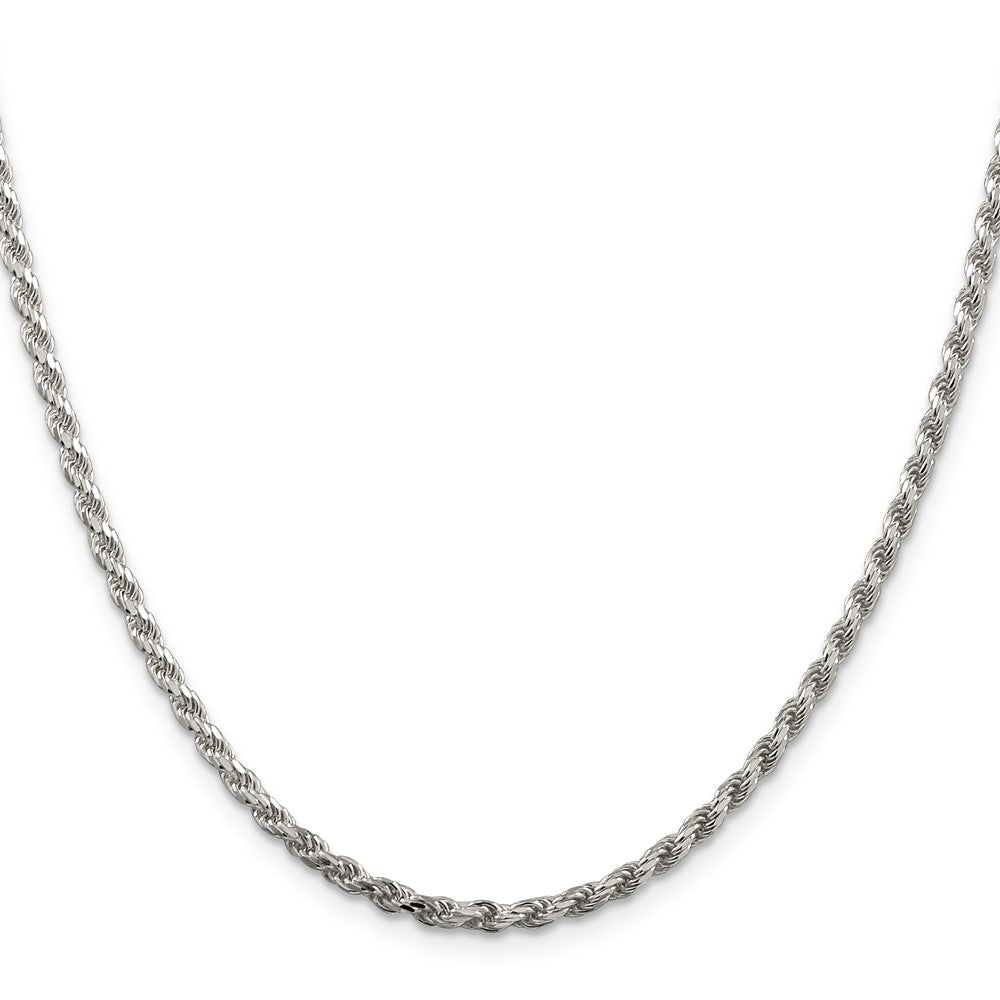 Sterling Silver 2.75mm Diamond-cut Rope Chain 28 Inches