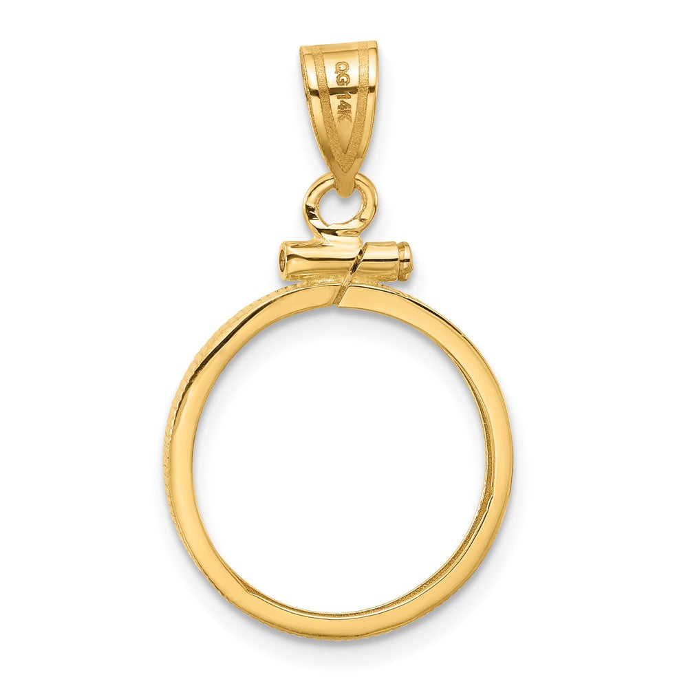 Wideband Distinguished Coin Jewelry 14k Polished 16.0mm x 1.35mm Screw Top Coin Bezel Pendant
