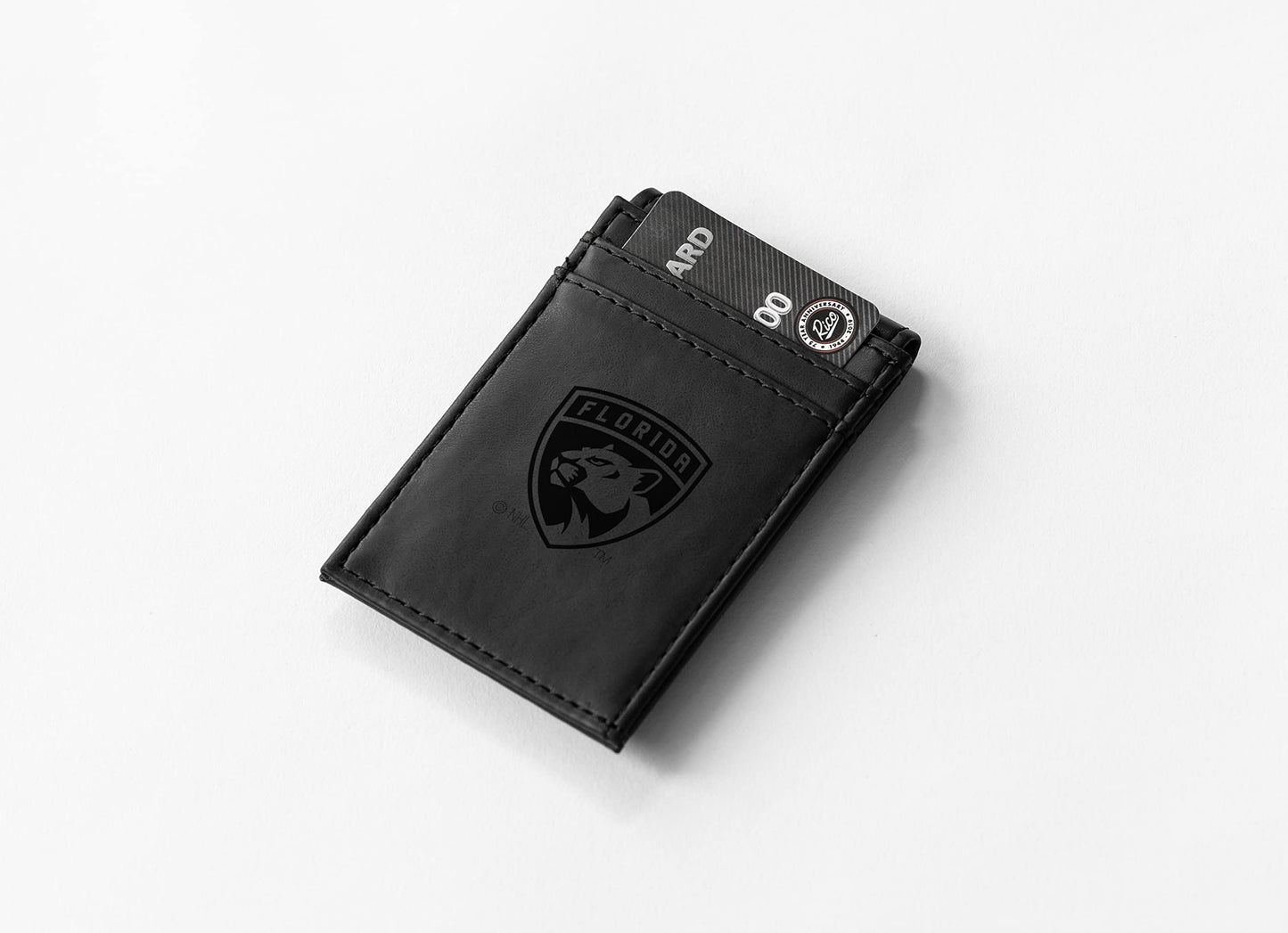 Panthers - Fl Laser Engraved Black Front Pocket Wallet
