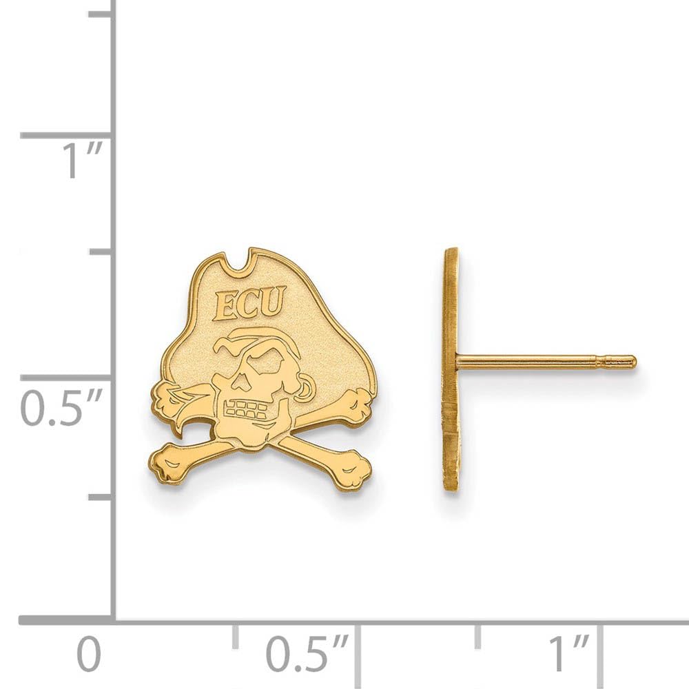 Logoart Sterling Silver Gp East Carolina University Small Post Earrings