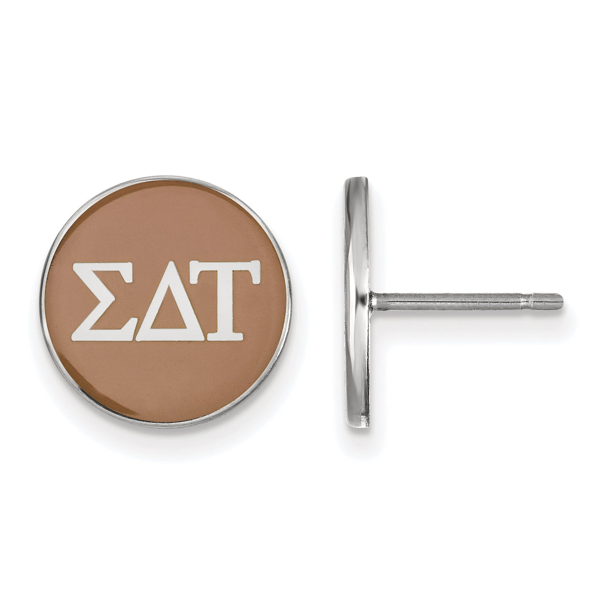 Sterling Silver Official Licensed Greek Sororities Sigma Delta Tau Enameled Post Earrings