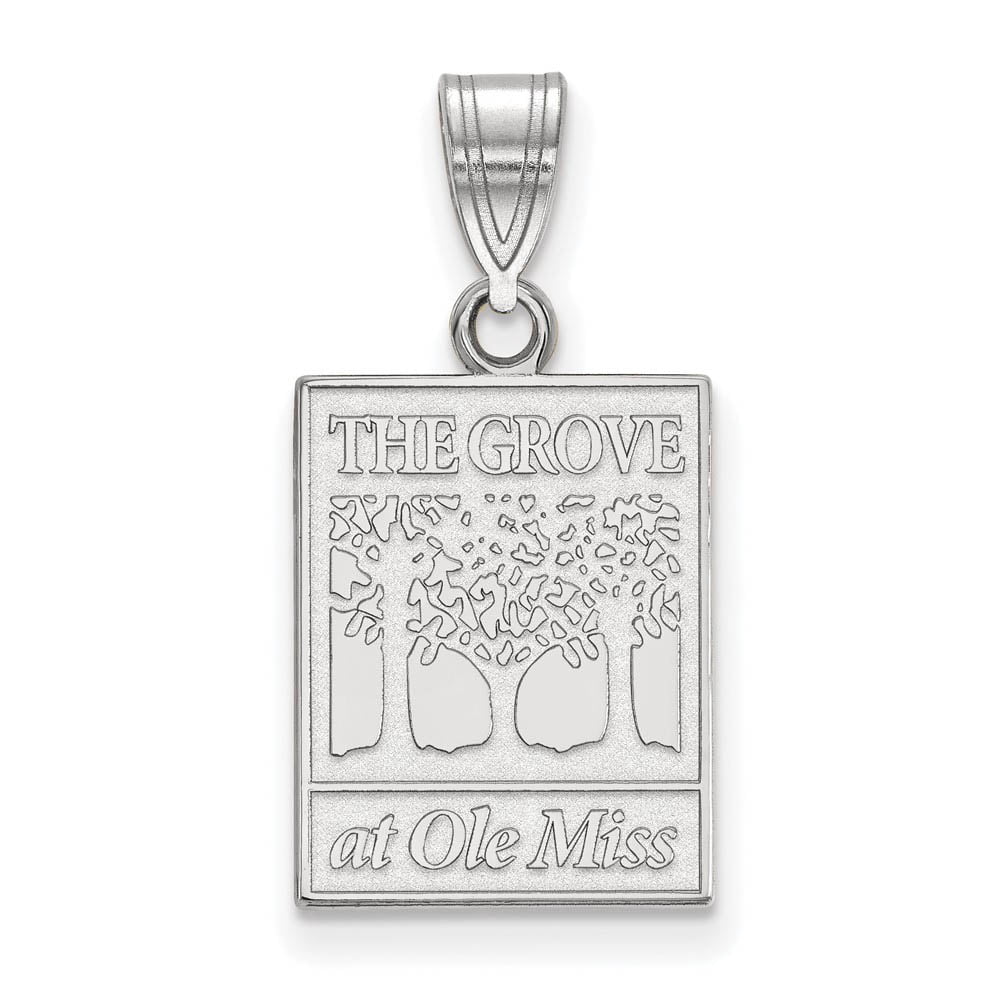 Beautiful Sterling S. Rh-plated LogoArt University of Mississippi Medium Pendant