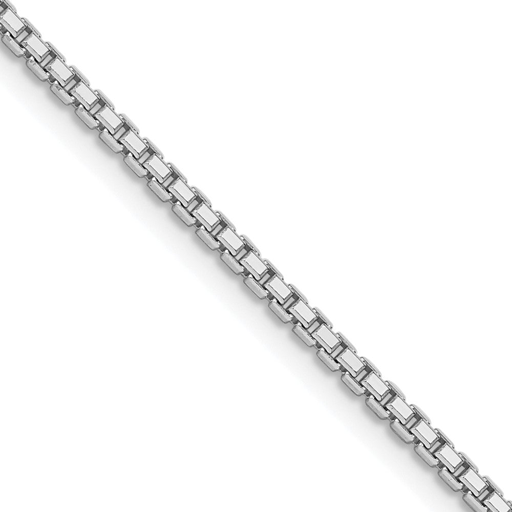 Sterling Silver Rhodium-plated 1.7mm 8 Sided D/C Mirror Box Chain 18 Inches