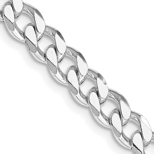 Sterling Silver Rhodium-plated 6.5mm Curb Chain 28 Inches