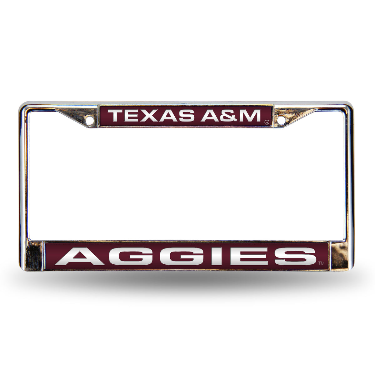 Collegiate Texas A&M Red Laser Chrome Acrylic License Plate Frame Q-GC6983