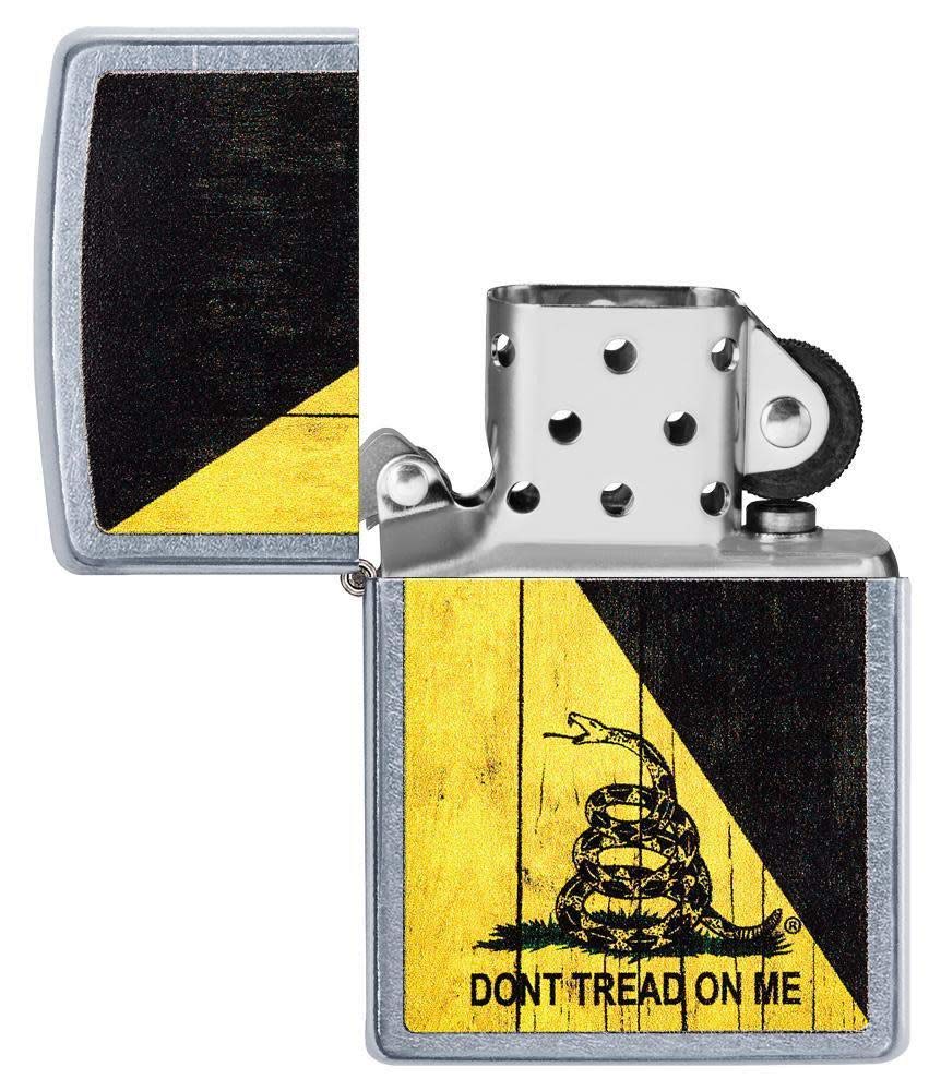 Zippo Don't Tread on Me Street Chrome Pocket Lighter