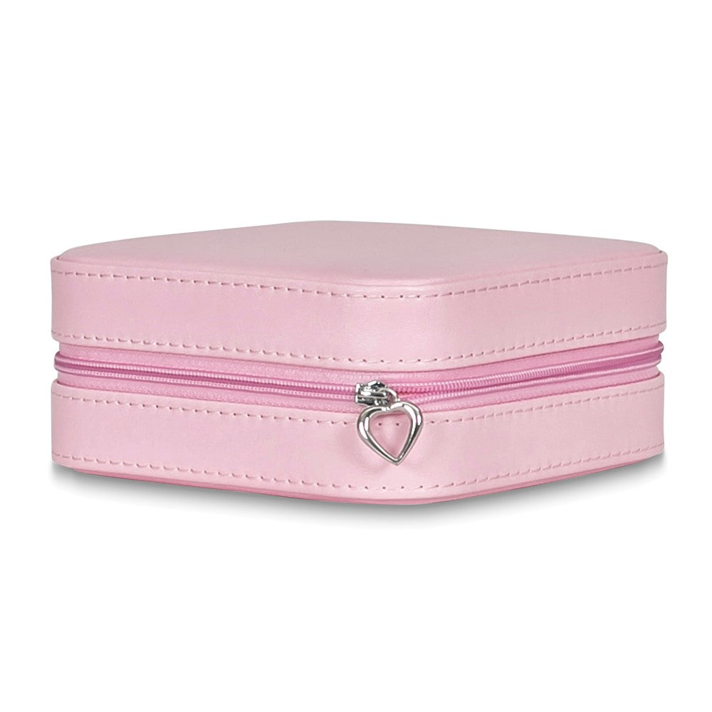 Blush Pink Vegan Leather Multiple Compartment Travel Jewelry Case