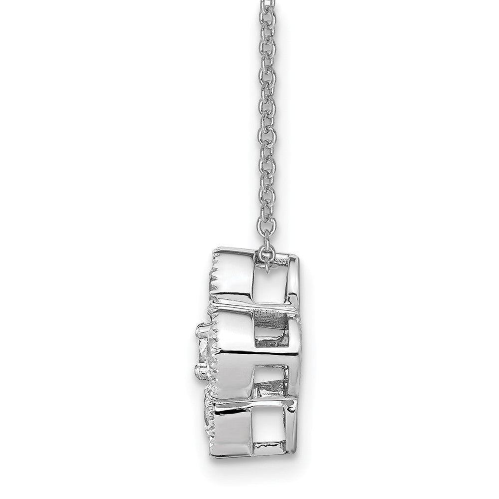 True Origin 14k White Gold 1 carat Lab Grown Diamond VS DEF 18 inch Bloom Floral Pendant Necklace