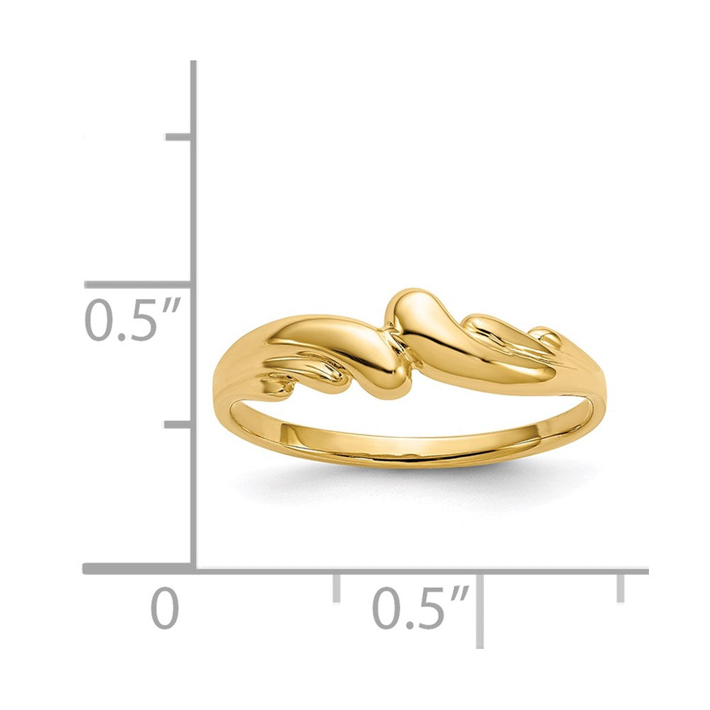 14k Polished Swirl Dome Ring Size 7