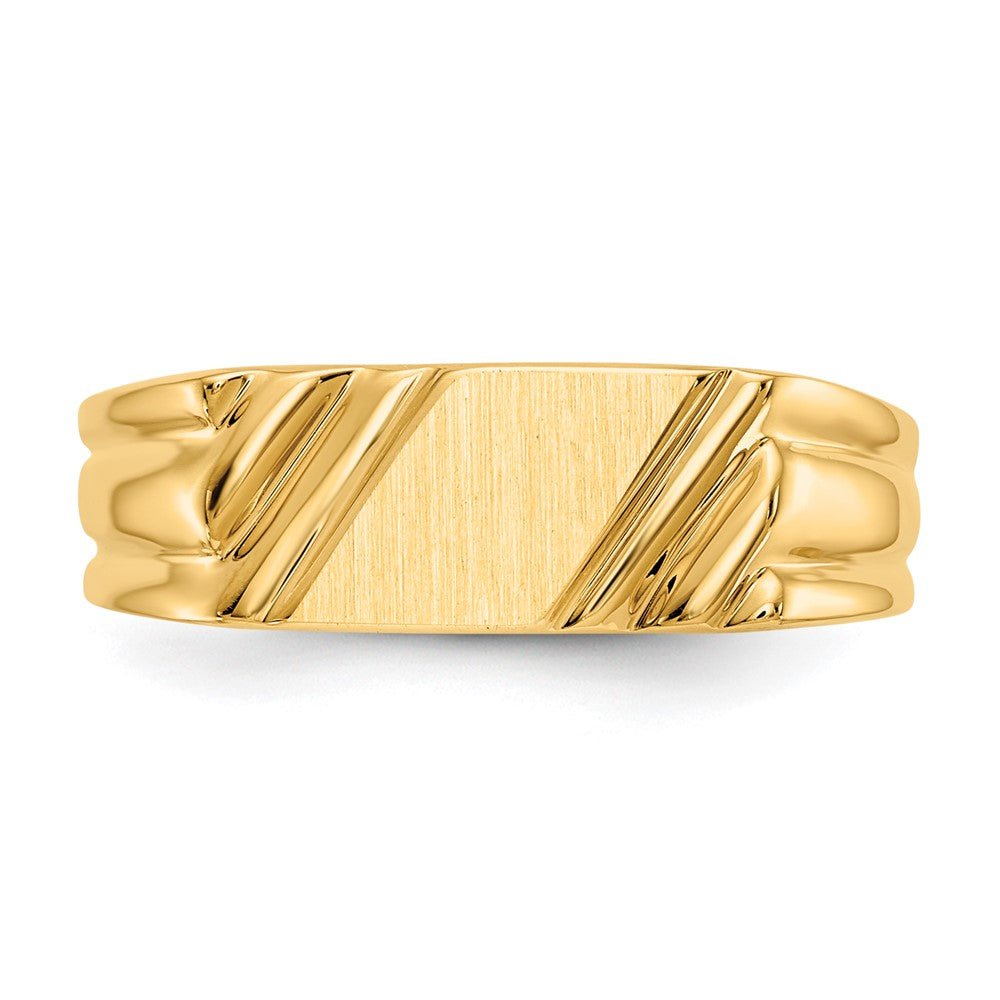 14k 12.0 x 6.0mm Open Back Signet Ring Size 6