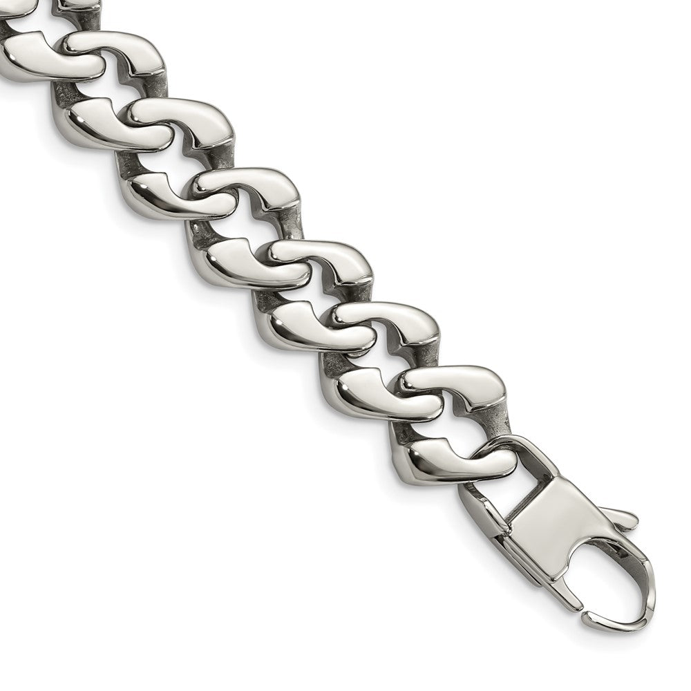 Stainless Steel Polished Fancy Link 8.5in Bracelet 8.5 inches