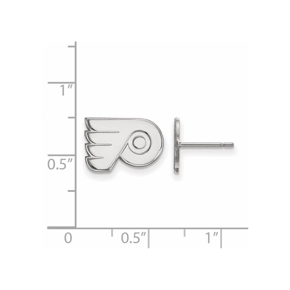 Sterling Silver Rhodium Plated NHL Flyers XS Post Earrings