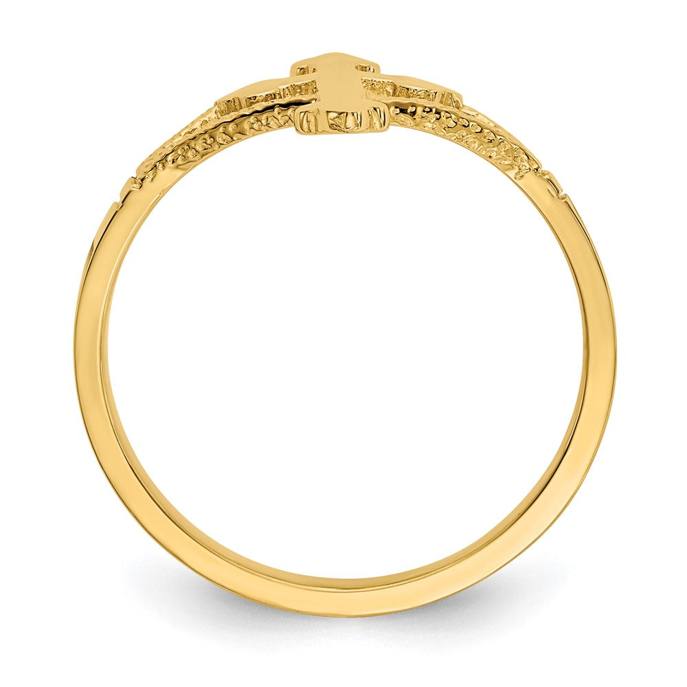 14k Polished Cross Ring Size 6
