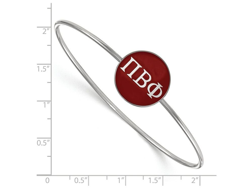 Sterling Silver Official Licensed Greek Sororities Pi Beta Phi (???) Enameled Slip-on Bangle